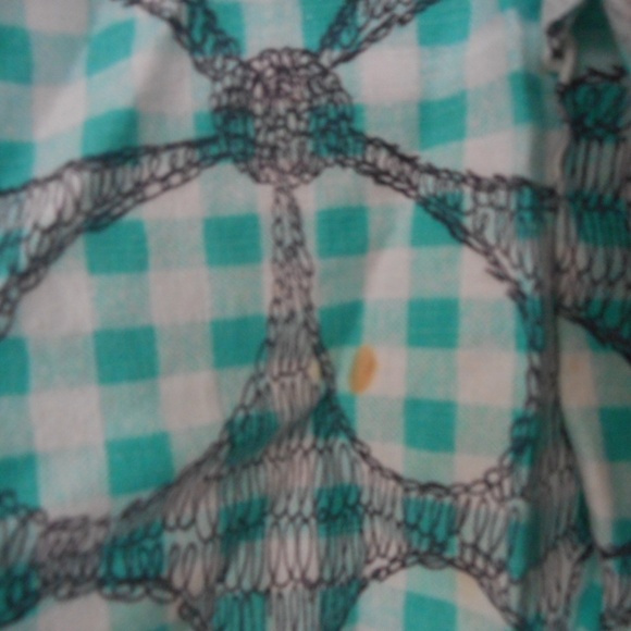 Vintage Mod Green checked Smock Apron - Picture 5 of 7